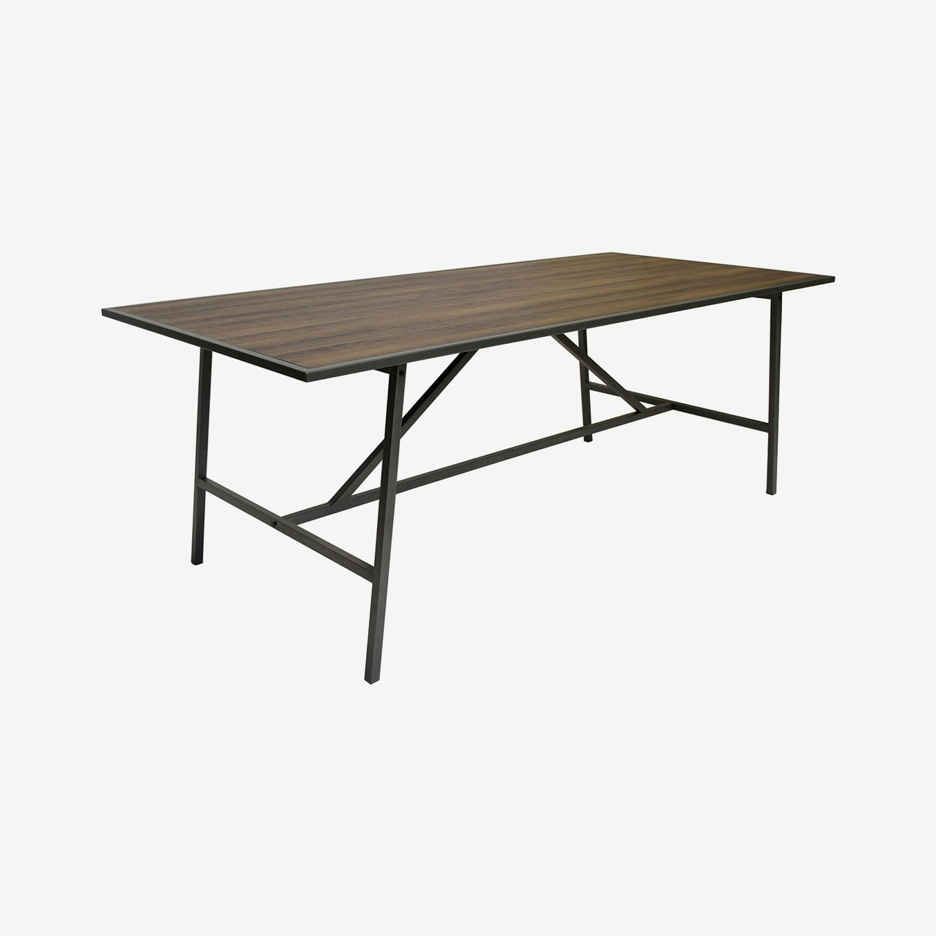 Wood Effect Dining Table Matte Black Base by RGE Fy